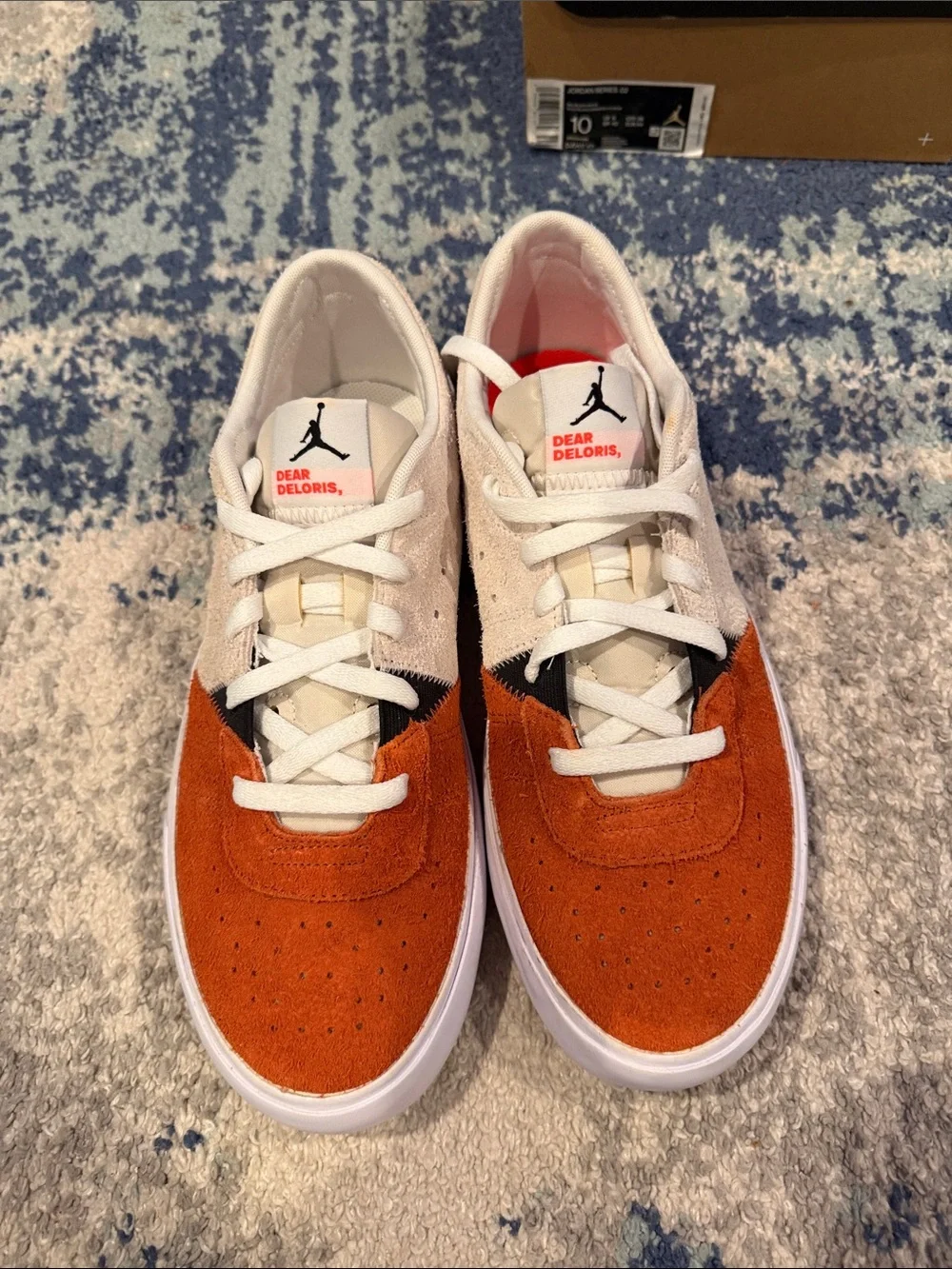 Jordan Low-Top Sneakers in Orange, Cream and Black size 10 men brand new